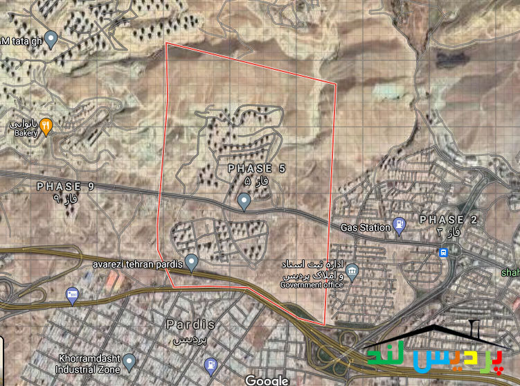 نقشه فاز پنج شهر جدید پردیس